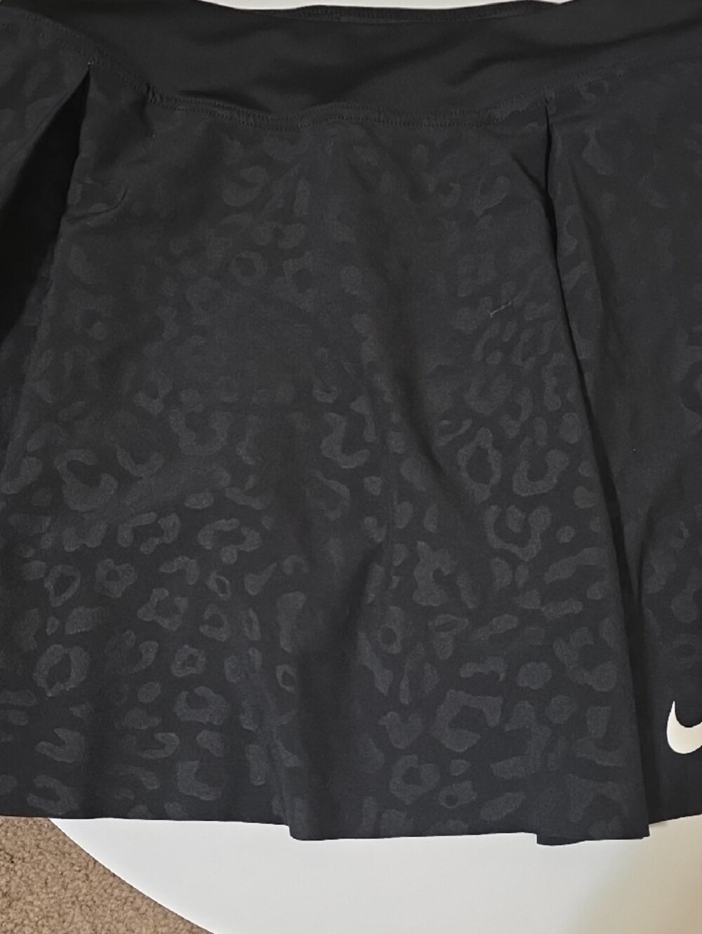 Nike Black Skater Skirt with Subtle Leopard Jacquard - Picture 2 of 9